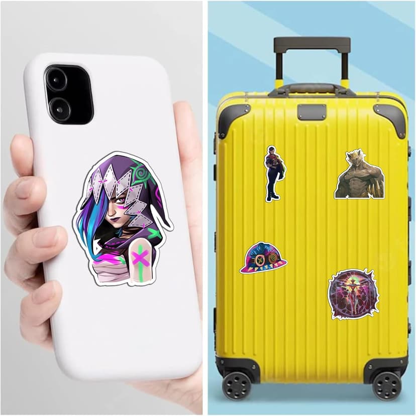 60Pcs Cartoon Arcane Season 2 Stickers League for Water Bottle, Legends Cup, Laptop, Guitar, Motorcycle, Bike, Skateboard, Luggage Box – Vinyl Waterproof