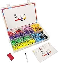 Magnetic Arabic Letters Kit 374 Pcs for Kids, Arabic Alphabet Puzzle Board, 30 PCS Arabic Flash Cards, Arabic Learning Toys for Toddlers