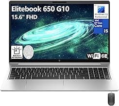 HP Elitebook 650 G10 15.6" FHD Business Laptop Computer, 13th Gen Intel 10-Core i5-1335U (Beat i7-1270P), 16GB DDR4 RAM, 512GB PCIe SSD, WiFi 6E, Bluetooth 5.3, Backlit KB, FR, Windows 11 Pro, AZ-XUT