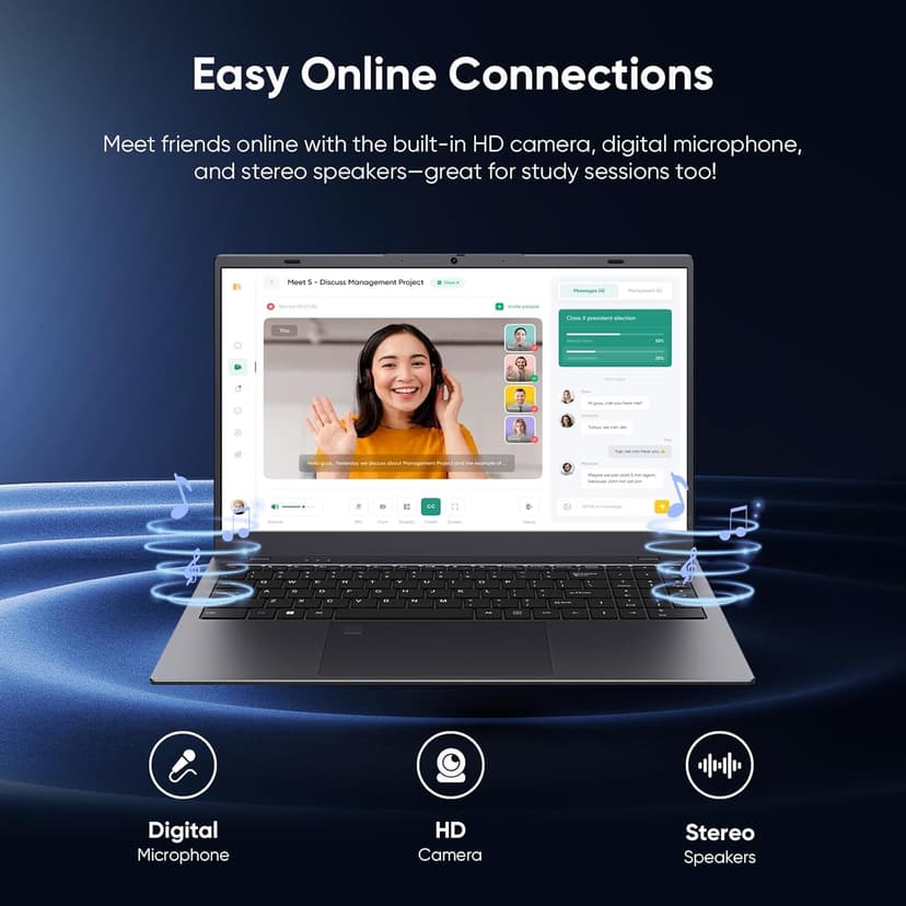 Coolby 15.6inch Windows 11 Laptop, 12GB RAM/256GB SSD, 1920x1080 IPS Display, Intel N95(Beats N5095) Quad Core Laptop Computer, Support Fingerprint, WiFi 5, BT