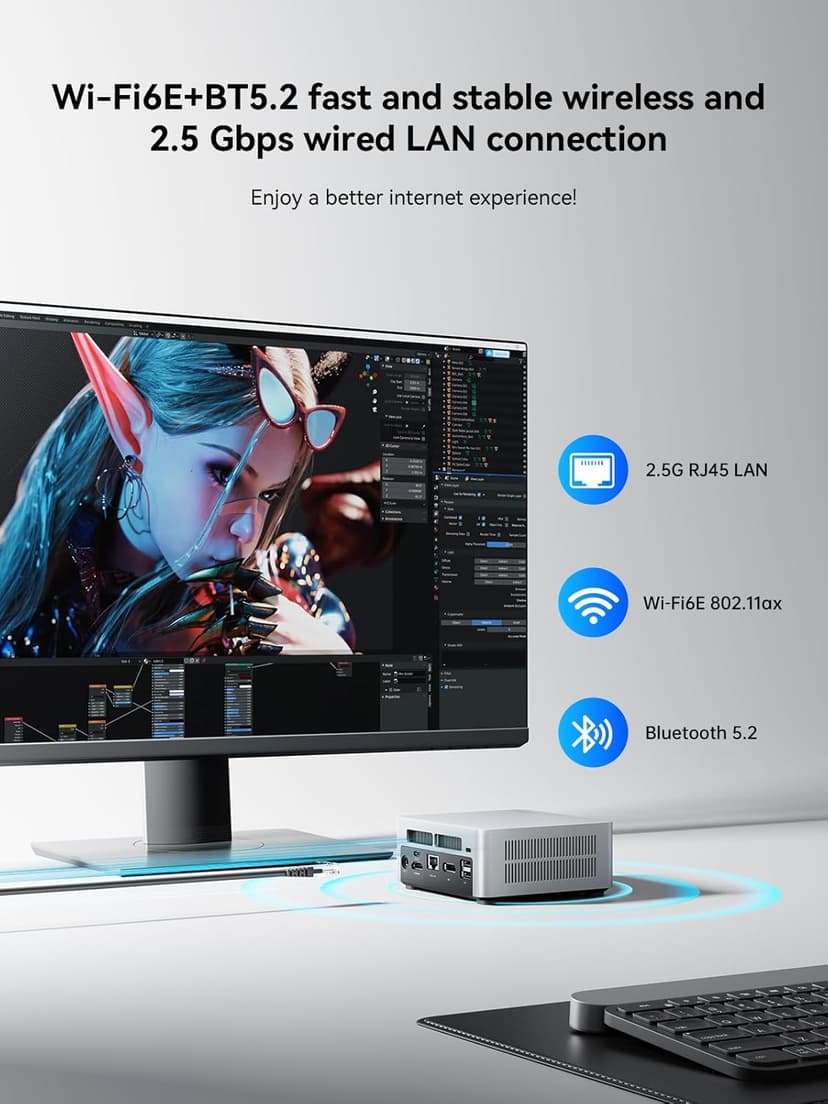 GD90 Mini PC, 12th Gen Intel i9-12900HK(14C/20T), 32GB DDR4 RAM 512GB SSD Desktop Mini Computers, 4K Triple Display Micro PC HDMI+DP+USB-C, Small Computer WiFi6E/BT5.2/2.5G LAN for Home/Office