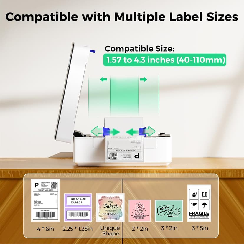 SVANTTO Bluetooth Thermal Shipping Label Printer 4x6, Compatible with Windows/Mac/Android/iOS, High-Speed 4x6 Label Printer for USPS, UPS, Ebay, Etsy, Shopify, Poshmark, Inkless Printing
