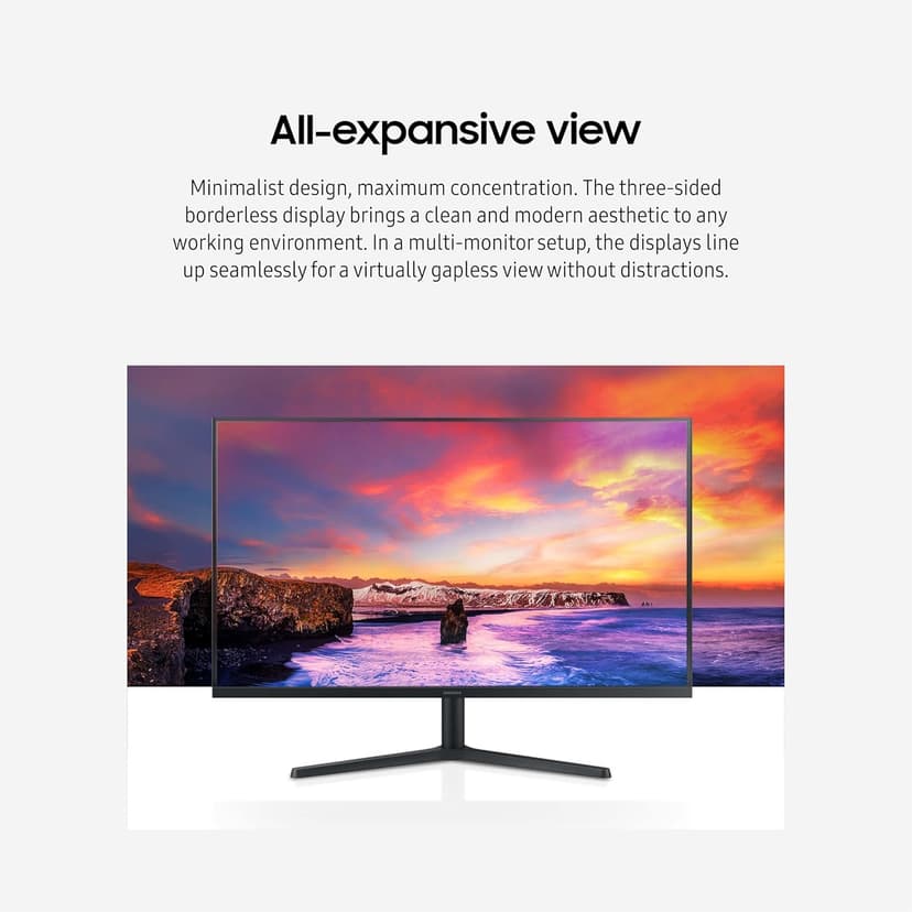 SAMSUNG 32-Inch Flat Computer Monitor, 75Hz, Borderless Display, AMD FreeSync, Game Mode, Advanced Eye Care, HDMI and DisplayPort, LS32B304NWNXGO, 2024