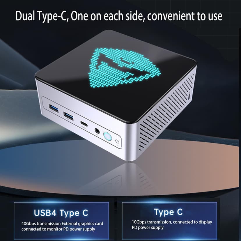 Machenike Mini Desktop, AMD 8-Core Ryzen 9 7940HS, AMD Ryzen AI with Radeon 780M, 32GB DDR5 RAM, 1TB SSD, Support 2-Monitor 4K, HDMI, DP, Type-C, RJ-45, Wi-Fi 6, Windows 11 Pro