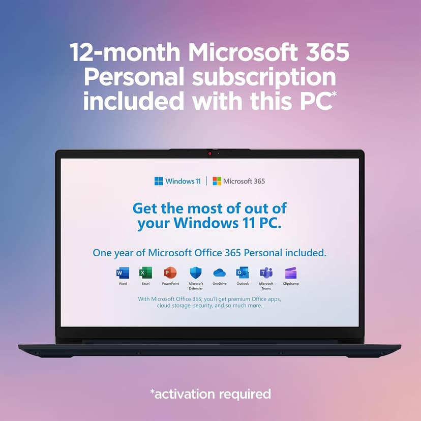 Lenovo IdeaPad Laptop Computer 2025, 15.6" Display, 8GB RAM, 884GB Storage (256GB SSD + 128GB eMMC + 500GB Ext), Intel Dual Core Processor, Long Battery, MarxsolAccessory, 1 Year Office 365, Win 11
