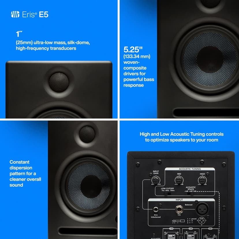 PreSonus Eris E5 2-Way 5.25" Near Field Studio Monitor