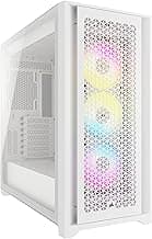 Corsair 5000D Airflow Mid-Tower Case - 3 RGB Fans - Lighting Controller - High-Airflow Design - RapidRoute Cable Management - True White