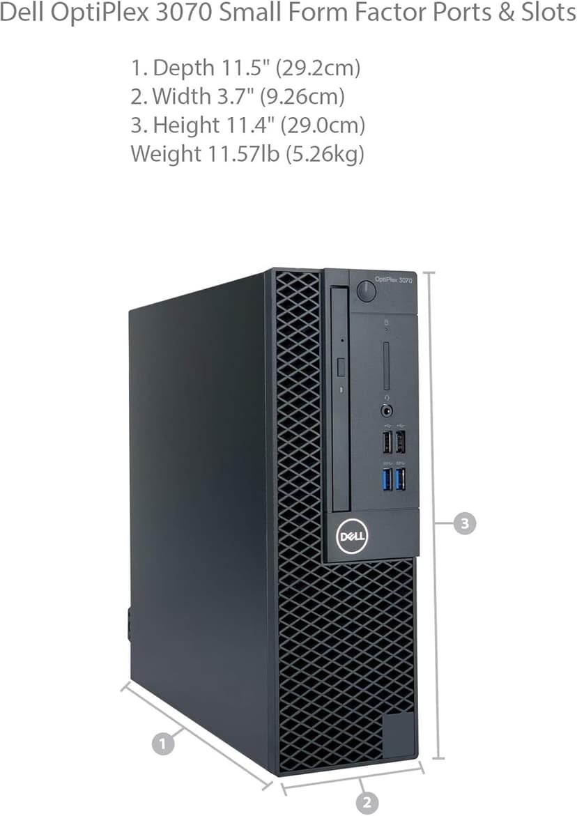 Dell OptiPlex 3070 SFF Small Form Factor Desktop - 9th Gen Intel Core i7-9700 8-Core CPU up to 4.70GHz, 32GB DDR4 Memory, 1TB SSD, Intel UHD Graphics 630, DVD Burner, Windows 11 Pro (Renewed)