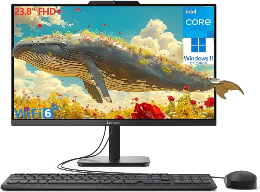 Lenovo 24 23.8" FHD All-in-One Desktop Computer for Home Office, Intel 4-Core Processor (Beat i3-1110G4), 32GB DDR4 RAM, 1TB PCIe SSD, WiFi 6, Bluetooth, Business AIO, Windows 11 Pro(Renewed)