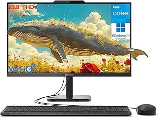 Lenovo 24 23.8" FHD All-in-One Desktop Computer for Home Office, Intel 4-Core Processor (Beat i3-1110G4), 32GB DDR4 RAM, 1TB PCIe SSD, WiFi 6, Bluetooth, Business AIO, Windows 11 Pro(Renewed)