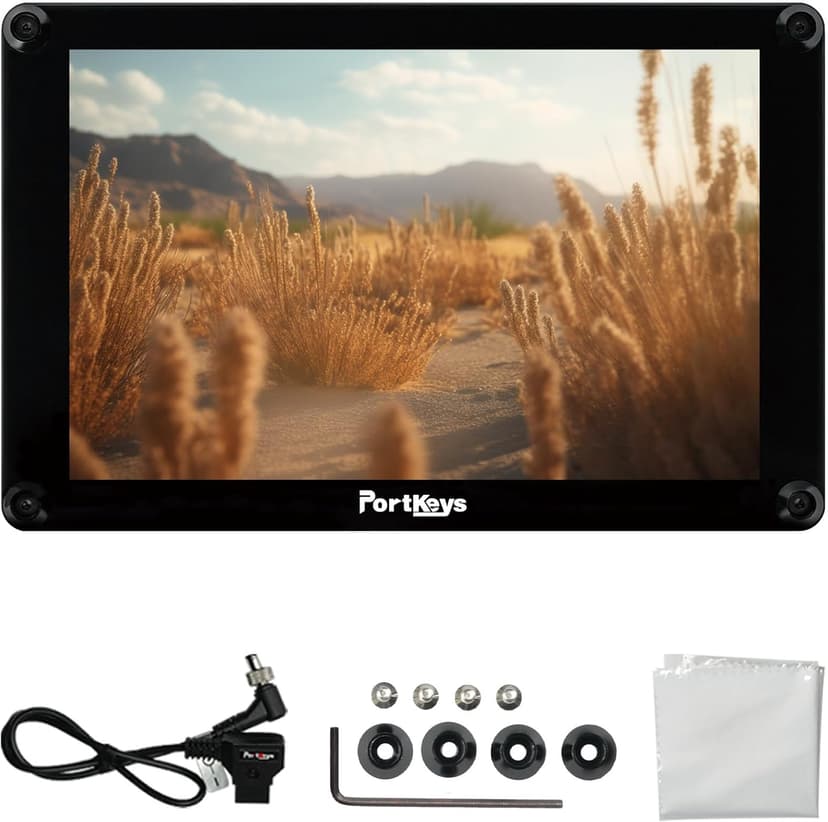 Portkeys HS8 Camera Field Monitor 8" 1100nit Brightness Dual NP-F Battery Plates 3D LUT 4K HDMI Input 3G SDI in/Out Aluminum Housing, VESA 100 x 100 Mounting Points