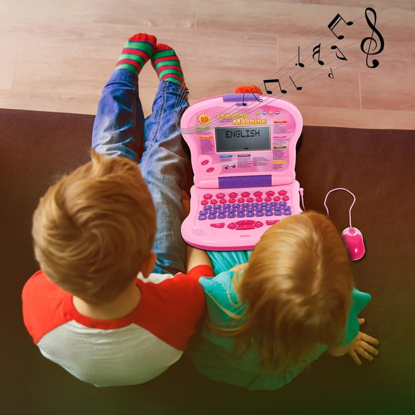 LESHITIAN Kids Laptop, 65 Learning Activities to Learn Alphabet, Words, Mathematics, Play Games and Music, Leaning Computer for Kids Ages 3+