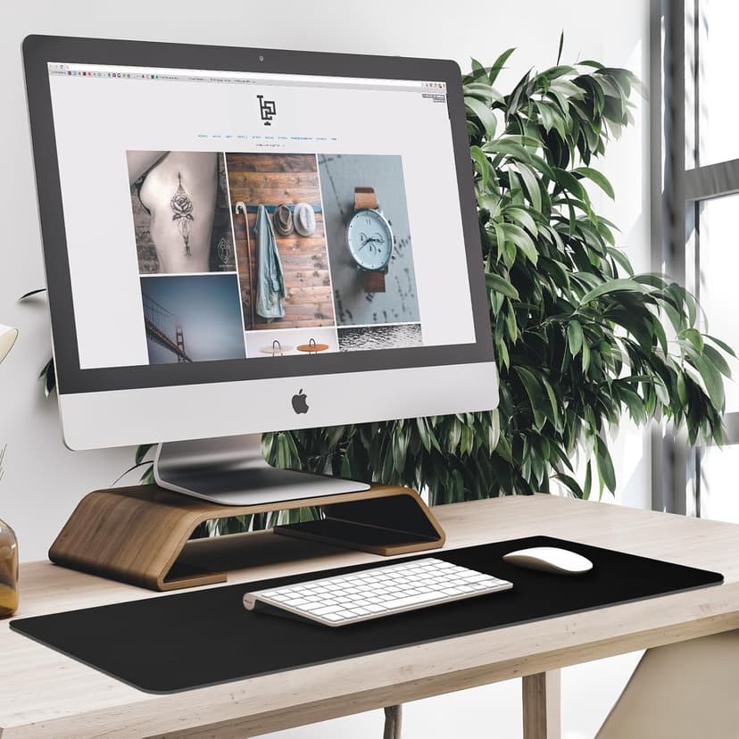Large Mouse Pad, Desk Mat Office Desk Pad Gaming Mouse Pad with Stitched Edges, 31.5" x 15.7" Mousepad with Non-Slip Waterproof Rubber Base for PC Laptop Desk Home Office Accessories, Black