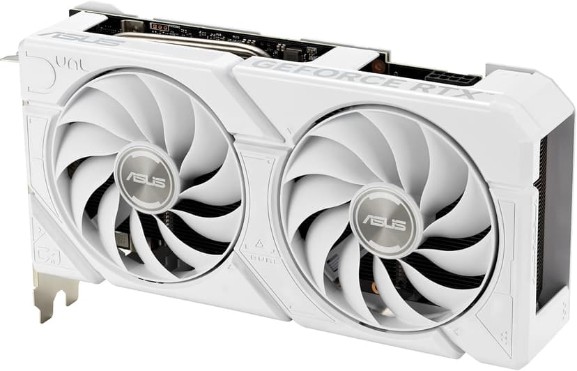 ASUS Dual GeForce RTX™ 4060 EVO White OC Edition 8GB GDDR6 (PCIe 4.0, 8GB GDDR6, DLSS 3, HDMI 2.1a, DisplayPort 1.4a, Axial-tech Fan Design, 0dB Technology, Dual BIOS, Auto-Extreme Tech)