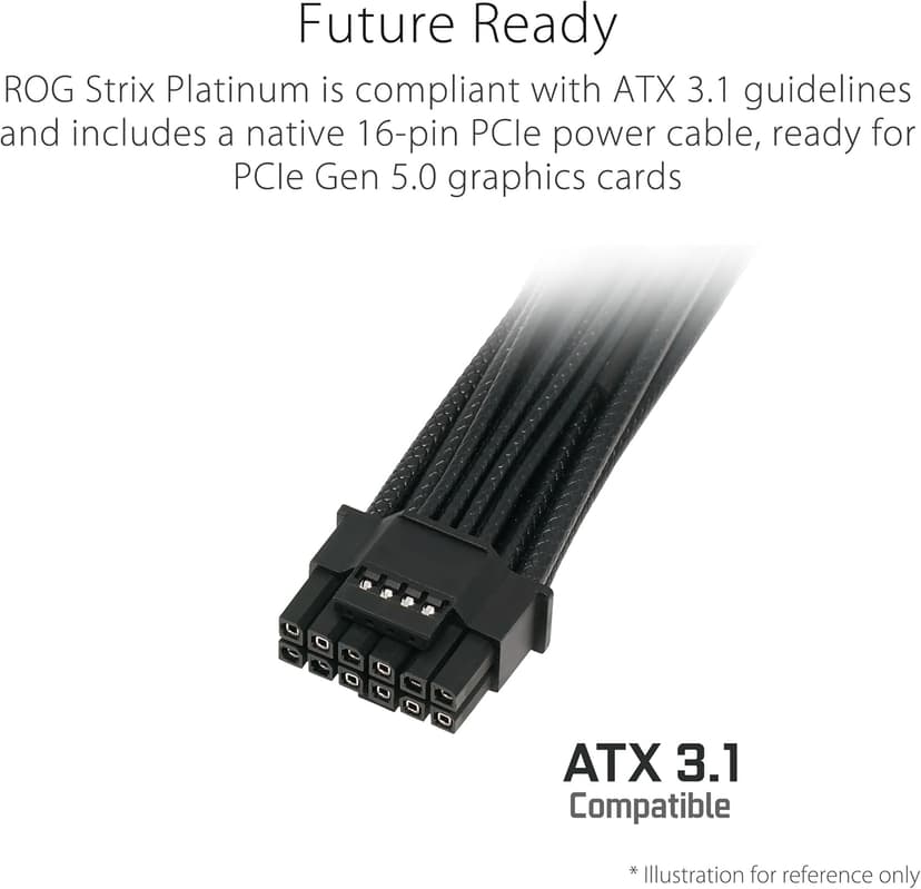ASUS ROG Strix 1000W Platinum (Fully Modular Power Supply, 80 Plus Platinum Certified, ATX 3.1, Cybenetics Lambda A+, GaN MOSFET, GPU-First Intelligent Voltage Stabilizer, 10-Year Warranty)