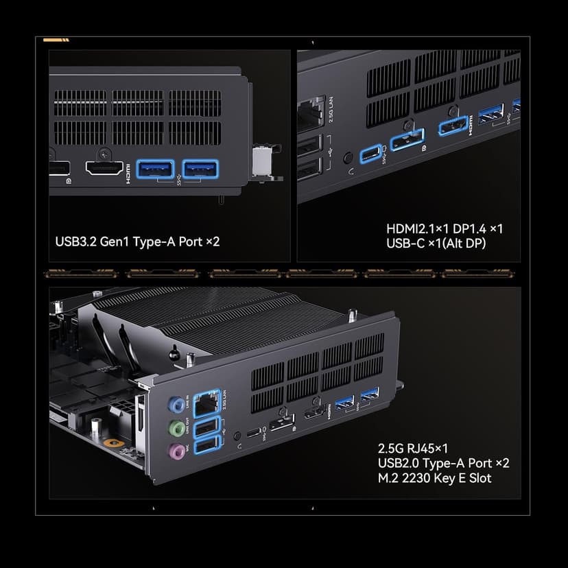 MINISFORUM Motherboard BD795i SE Mini ITX NAS Motherboard, AMD Ryzen 9 7945HX, 16 C/32 T,PCIe 5.0 x16 Slot, Dual PCIe4.0 M.2 Support, DDR5,8K Triple Output(HDMI/DP/USB-C), RJ45 2.5G, USB 3.2