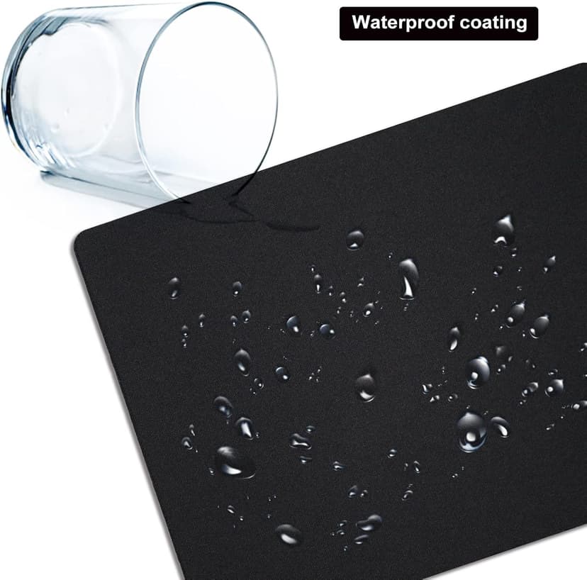 Small Mouse Pad 3 Pack, Mini Mouse Pads for Wireless Mouse and Laptop Computer, Portable Mousepad with Non-Slip Rubber Base & Waterproof Surface - Black -5.5 x 7 in