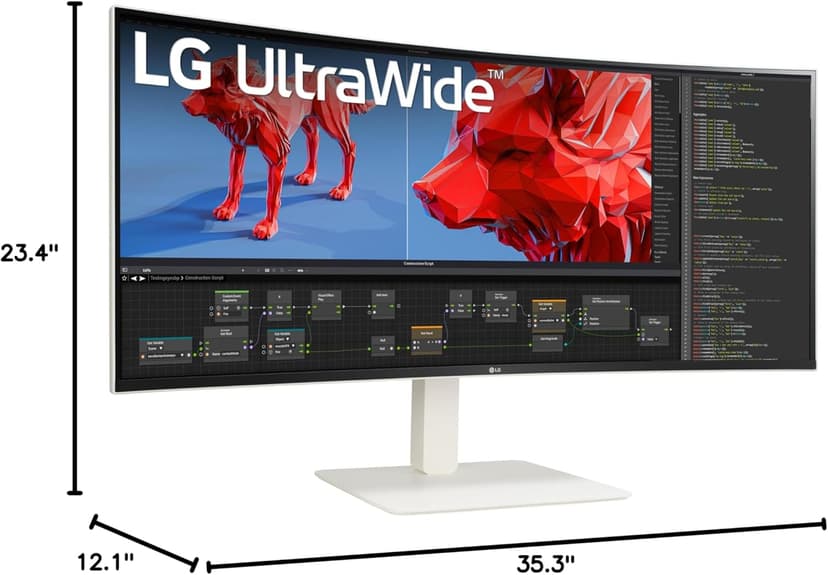 LG 38WR85QC-W 38 inch Curved UltraWide WQHD Nano IPS VESADisplayHDR 600 144Hz 1ms USB Type-C 90W Computer Monitor NVIDIA G-SYNC AMD FreeSync Premium Pro HDMI DisplayPort Tilt/Height/Swivel Stand White