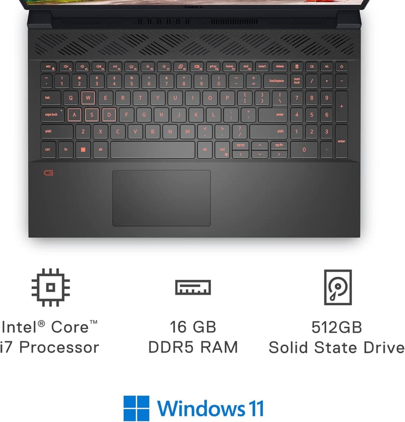 Dell G15 5520 15.6 Inch Gaming Laptop – 1080p FHD 120Hz Display, Intel Core i7-12700H, 16GB DDR5 RAM, 512GB SSD, NVIDIA Geforce RTX 3060 6GB GDDR6, Intel Wi-Fi 6, USB C, Windows 11 – Dark Shadow Grey