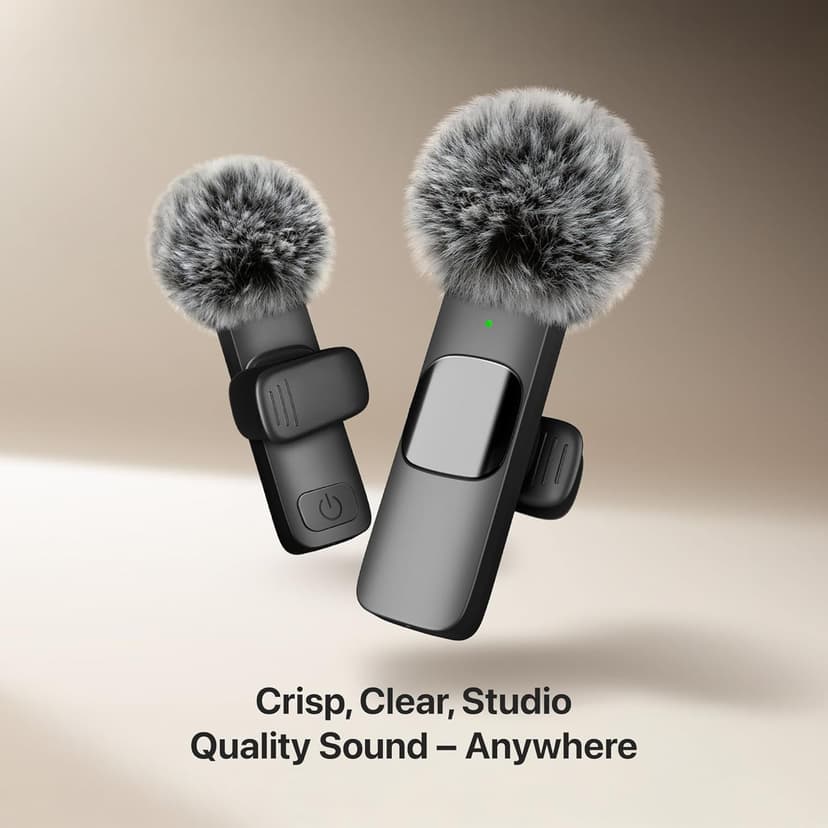 Mini Mic Pro Wireless Microphone for iPhone, iPad, Android, Lavalier Microphone for Video Recording - 2 Pack iPhone Mic Crystal Clear Recording with USB-C for Podcast, ASMR