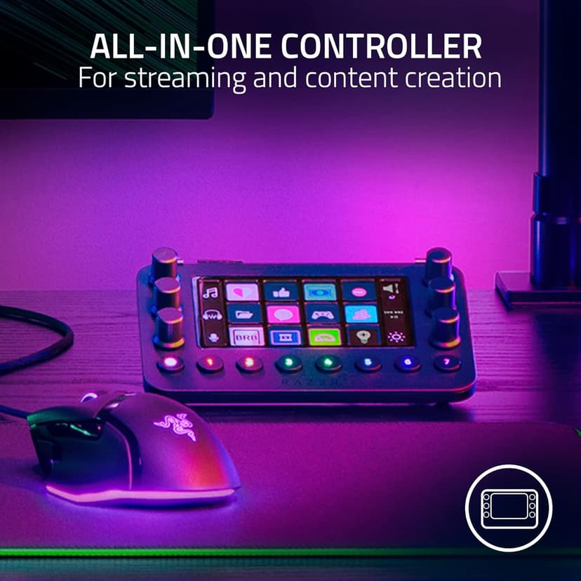 Razer Stream Controller: All-In-One Keypad for Streaming - 12 Haptic Switchblade Keys - 6 Tactile Analog Dials - 8 Programmable Buttons - Designed for PC & Mac Compatibility