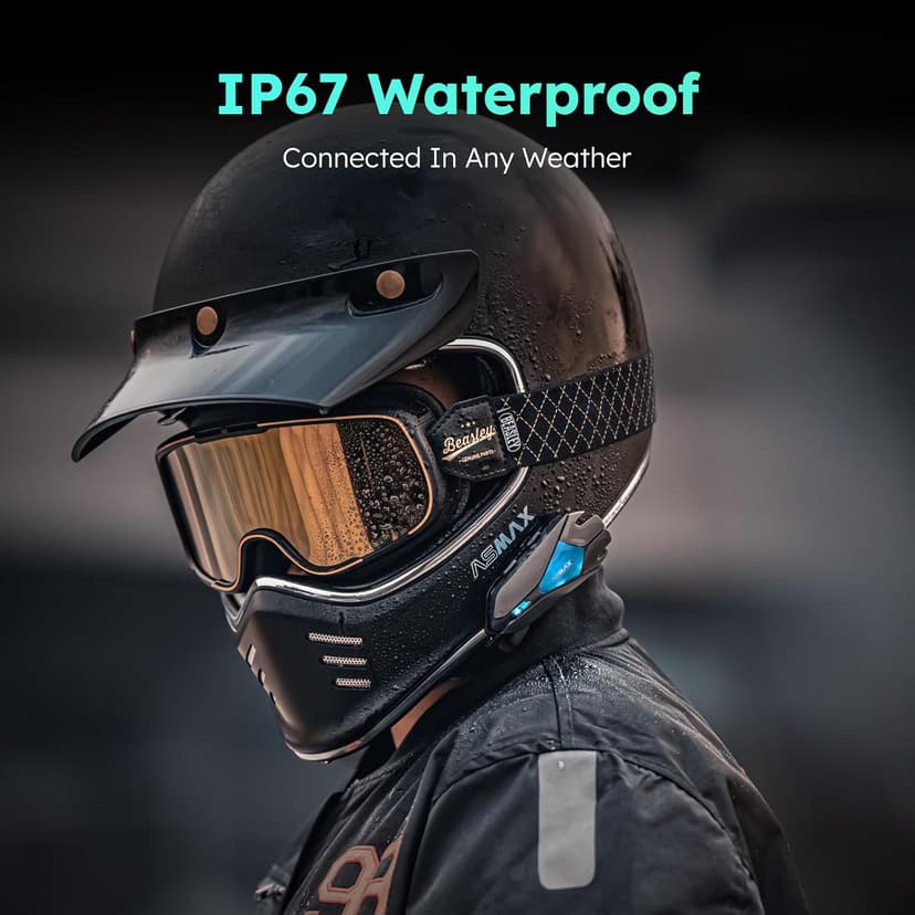 Z1 Motorcycle Intercom - 3-Mode Communication for 10 Riders, Dual-Chip Audio Multitasking, Offline Voice & App Control, Bluetooth Helmet Headset with HiFi Speakers