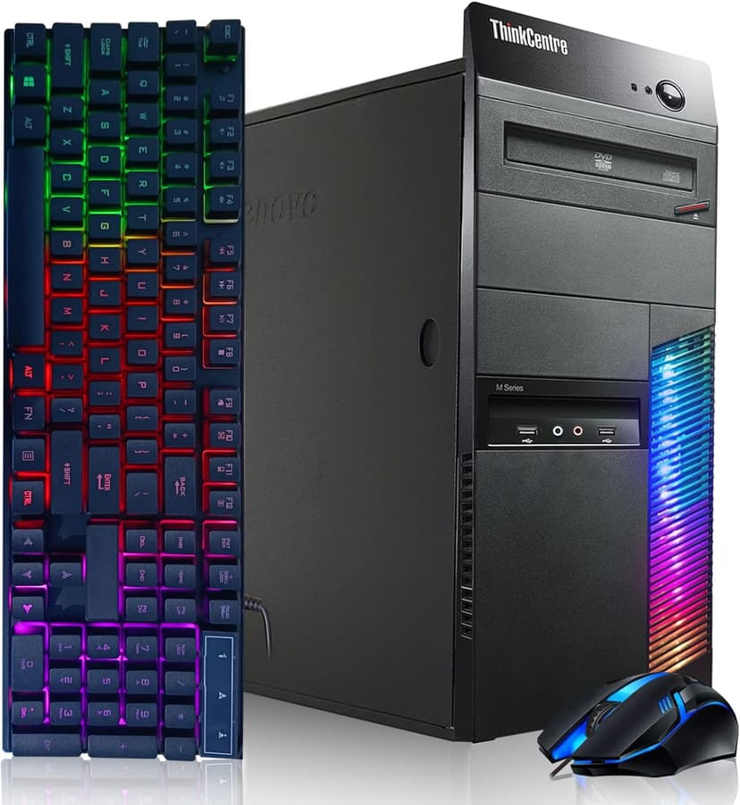 Lenovo Gaming PC Desktop Computer - Intel Quad I5 up to 3.6GHz, GeForce GTX 1660 Super 6G GDDR6, 32GB Memory, 256G SSD + 3TB, RGB Keyboard & Mouse, WiFi & Bluetooth 5.0, DVD, W10P64 (Renewed), (M83)