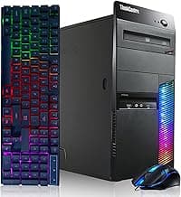 Lenovo Gaming PC Desktop Computer - Intel Quad I5 up to 3.6GHz, GeForce GTX 1660 Super 6G GDDR6, 32GB Memory, 256G SSD + 3TB, RGB Keyboard & Mouse, WiFi & Bluetooth 5.0, DVD, W10P64 (Renewed), (M83)
