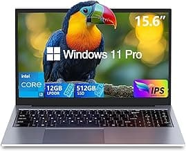 Gaming Laptops,Gaming Computer,Core i3 2 Cores 4 Threads (Upto 3.2GHz) Processor,15.6"FHD Display 1920X1080IPS,12GB DDR4 512GB SSD,180° Vieing Angle,Aluminum Body,WiFi/BT,Backlit Keyboard,SilverGray.