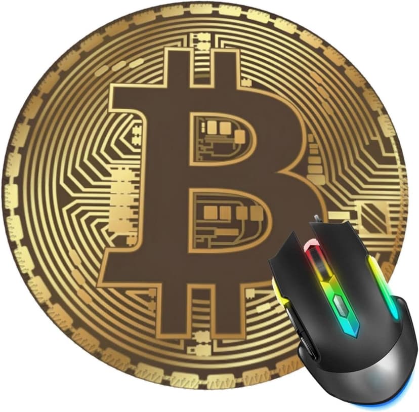 Bitcoin Crypto Currency Mouse Pad, Mouse Pads for Desk, Stitched Edge Mousepad with Non-Slip Rubber Base, Gaming Mouse Mat for Computer Laptop Home Office