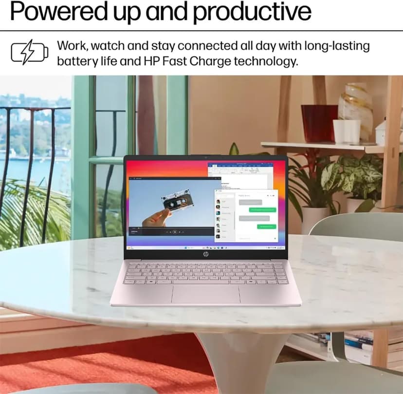 HP 14 Ultrabook • Back to School Limited Edition w/Microsoft 365 • Intel 4-Core CPU • 8GB RAM • 1.6TB Storage (128GB OnBoard w/ 512GB Portable Drive + 1TB OneDrive) • Tranquil Pink • Win 11