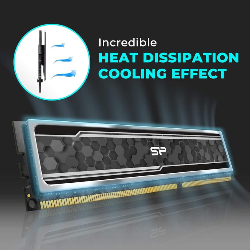 Silicon Power Value Gaming DDR4 RAM 16GB (2x8GB) 3200MHz (PC4 25600) CL16 1.35V Desktop Memory Module with Heatsink Camouflage Grey SP016GXLZU320BDAJ5