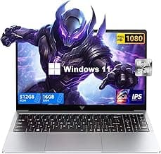 2025 New 15.6" Laptop, Laptop Computer with Intel N97 Processo(Up to 3.6GHz), 16GB DDR4 512GB SSD Windows 11 Laptop for Home Business and Student, 1080P, USB3.2, Long Battery Life