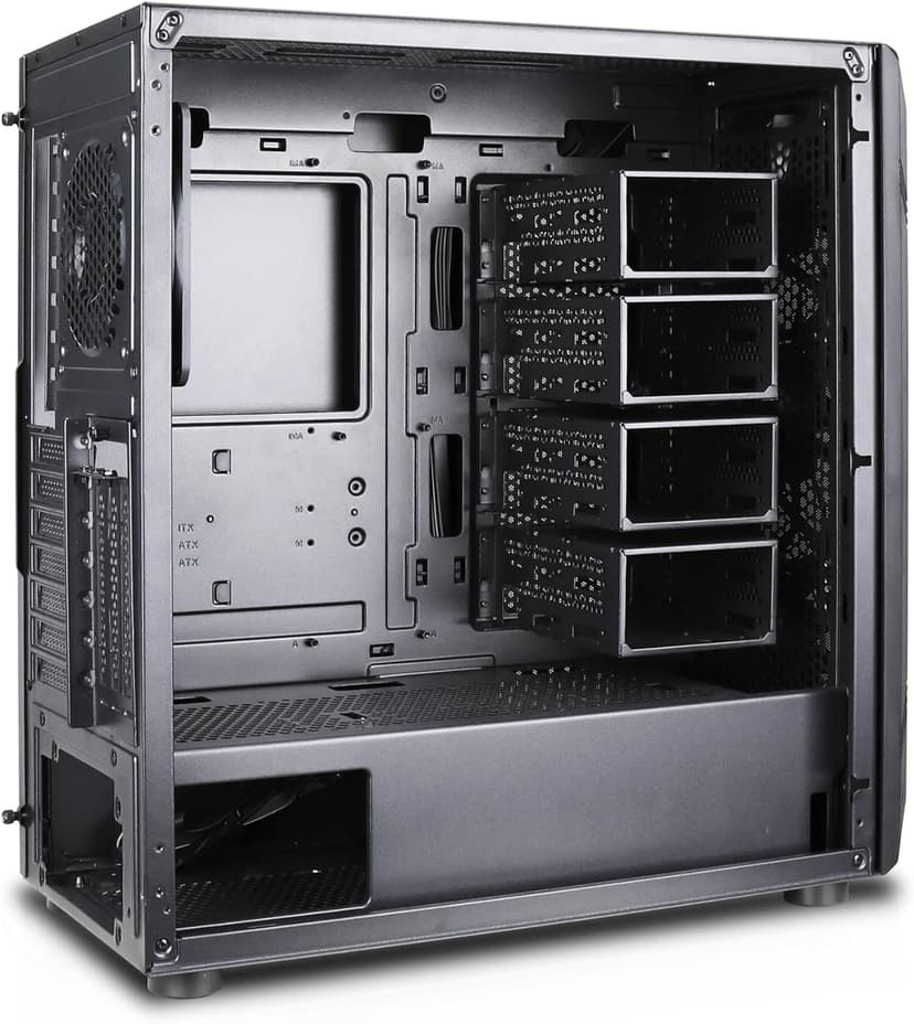 Rosewill Helium NAS Black ATX Mid Tower Computer Case, Mesh Panel, 4X 140mm PWM Fan, Ideal for DIY NAS, Media Servers, or Small Business Applications