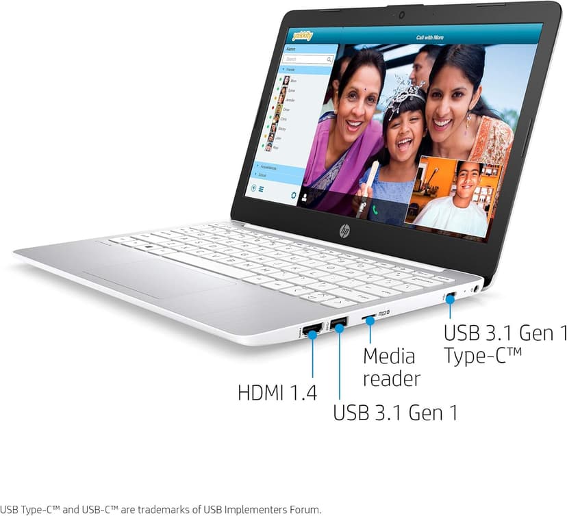 HP Stream 11-Inch Laptop, Intel X5-E8000 Processor, 4 GB RAM, 32 GB eMMC, Windows 10 Home in S Mode with Office 365 Personal and 1 TB Onedrive Storage for One Year (11-ak1020nr, Diamond White)