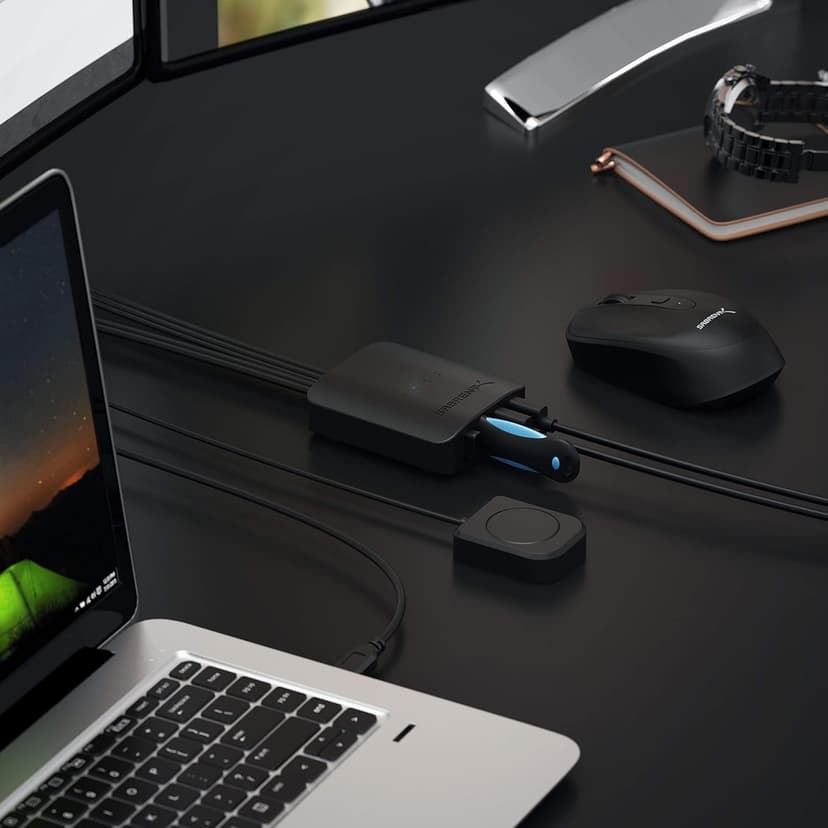 SABRENT USB 2.0 Sharing Switch up to 4 Computers and Peripherals LED Device Indicators (USB-USS4) Black