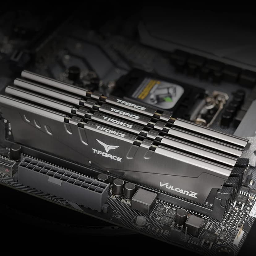 TEAMGROUP T-Force Vulcan Z DDR4 DRAM 16GB Kit (2x8GB) 3200MHz Desktop Memory Module (PC4-25600) CL16 Ram (Gray) - TLZGD416G3200HC16FDC01