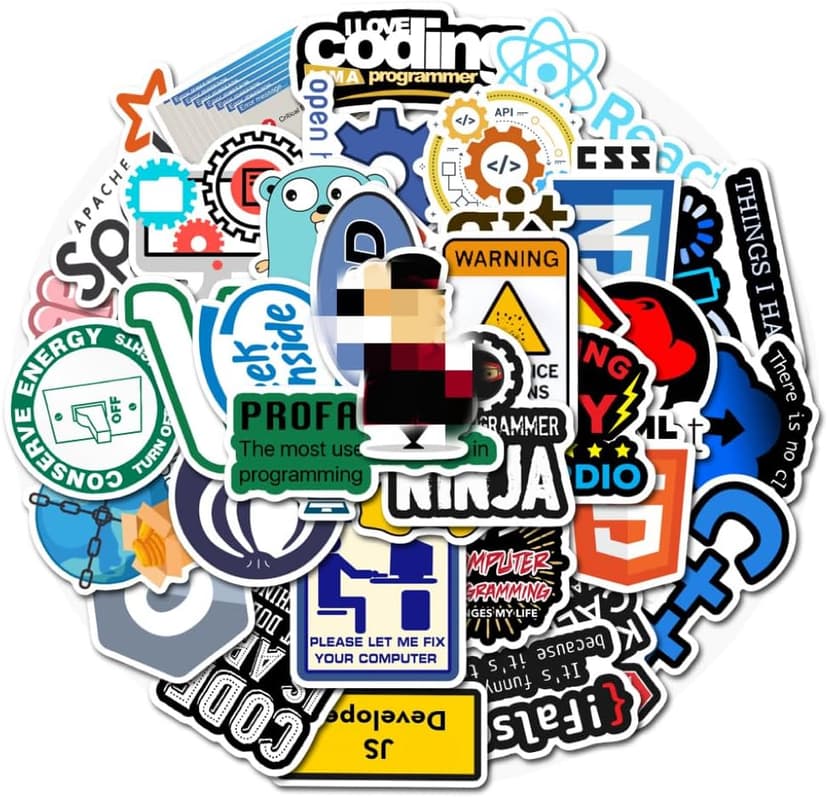 Tuqiso Programming Stickers for Developers, Coders, Programmers, Hackers, Geeks, and Engineers,Developper Stickers for Laptop (50 pcs)
