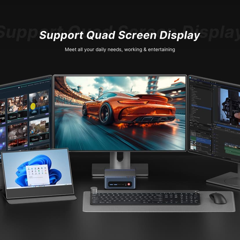M4 Mini PC Ryzen 7 7840HS, Radeon 780M GPU, 11 Pro Gaming Desktop Computers, 32GB DDR5 RAM, 1TB PCIe 4.0 NVMe 2280 SSD, Wi-Fi6, BT 5.2, Oculink Mini Computers
