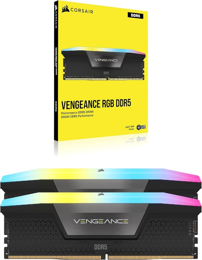 CORSAIR VENGEANCE RGB DDR5 RAM 32GB (2x16GB) 6000MHz CL30-36-36-76 1.40V AMD EXPO Intel XMP Desktop Computer Memory - Gray (CMH32GX5M2B6000Z30K)