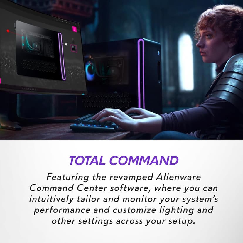 Alienware Aurora R16 Gaming Desktop - Intel Core i9-13900F, 32GB DDR5 RAM, 1TB SSD + 1TB HDD, NVIDIA GeForce RTX 4070 12GB GDDR6X Graphics, Windows 11 Home, 1 Year Premium Support - Basalt Black