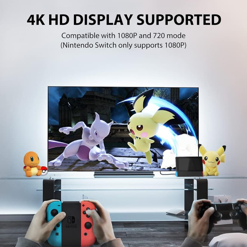SIWIQU TV Dock Station for Nintendo Switch/Switch OLED, Portable TV Docking Station Replacement with 4K HDMI Adapter/Type C Port/USB Port for Official Nintendo Switch (for Switch/OLED)