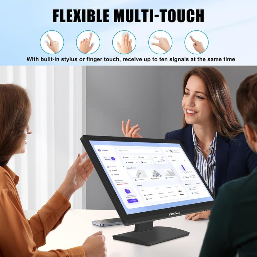 24 Inch Touchscreen Monitor, IPS FHD 1080P Touch PC Display, 100Hz, LED Backlit Multi-Touch Monitor, VESA, HDMI & VGA & USB Computer Touch Screen for Gaming, Business, Warehouse, Bar, Gym