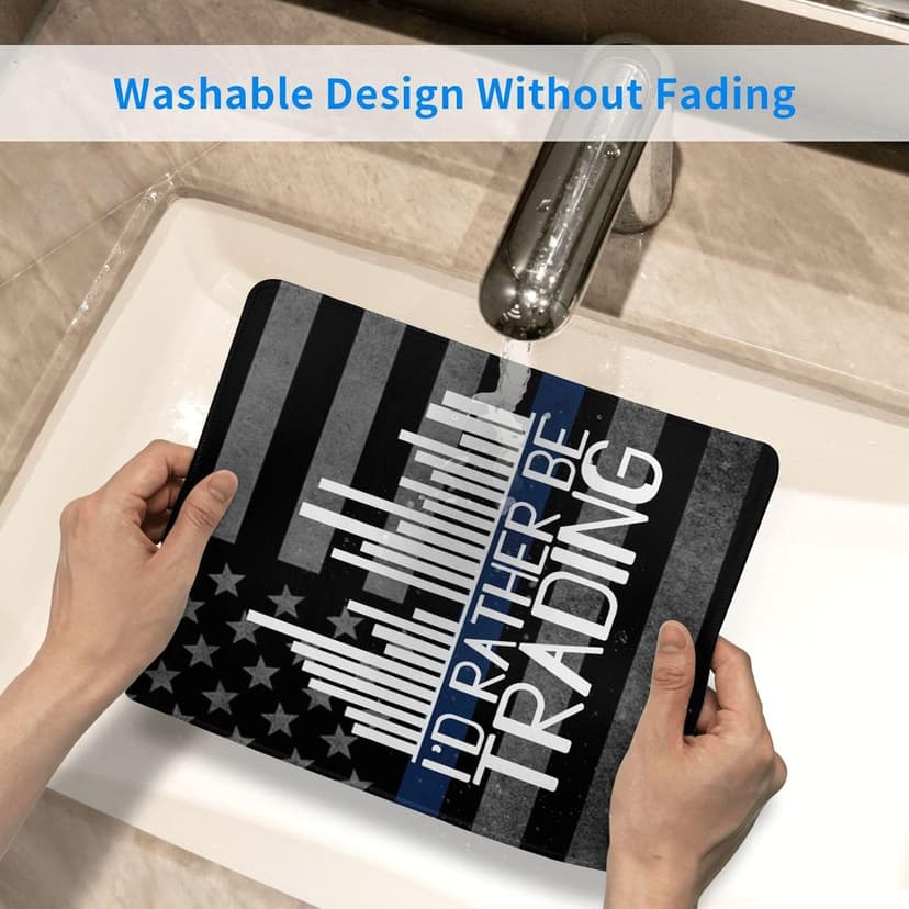 I'd Rather Be Trading Traders Forex Stocks Day Mouse Pad Durable Green and Environmentally Friendly Locked Edge for Men Women