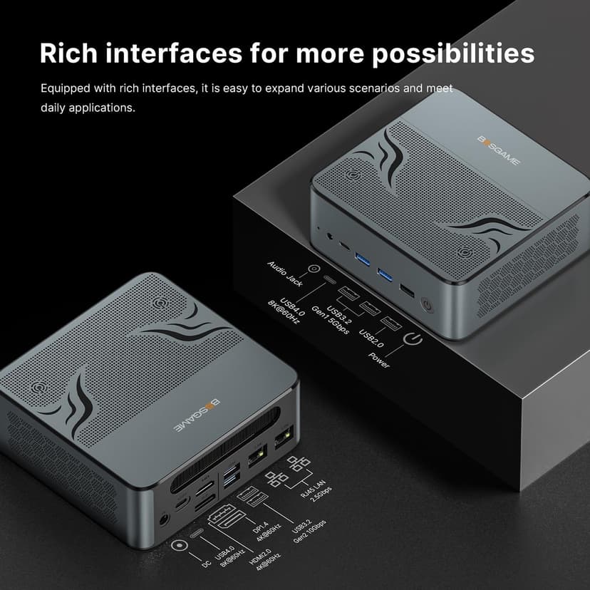 Gaming PC Radeon 780M 2400Mhz, Mini PC Ryzen 9 7940HS Mini Computers, 32B DDR5+1TB PCIe 4.0 SSD, Built-in Dual Speakers, USB4 *2, WiFi 6/BT 5.2, Dual 2.5GbE LAN