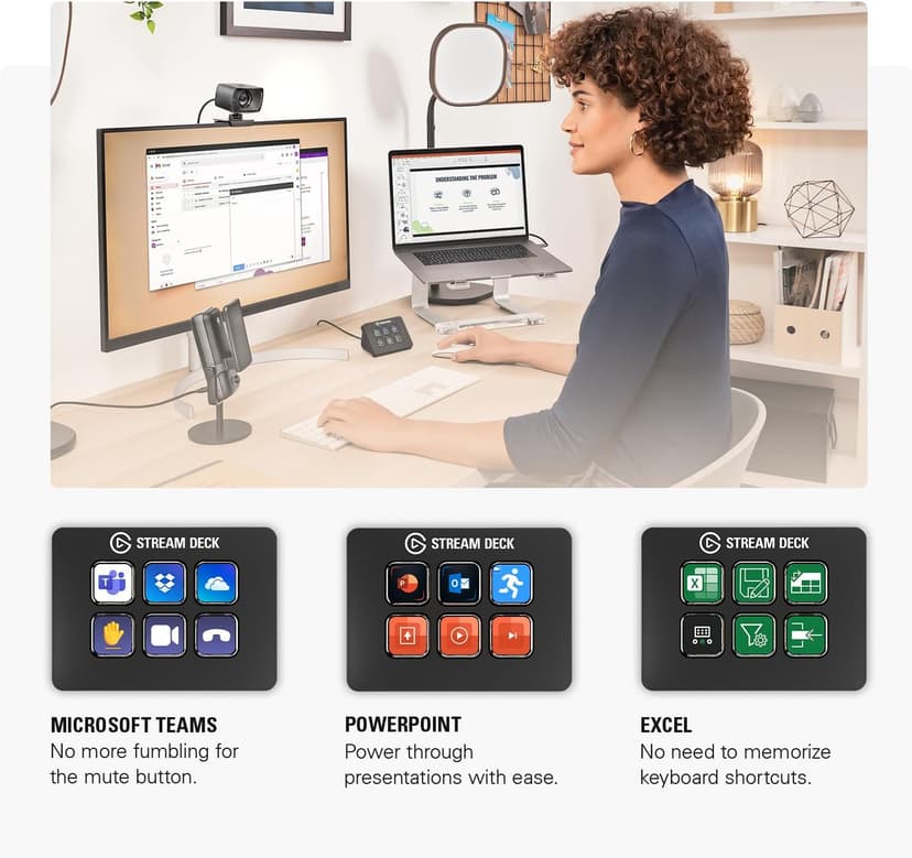 Elgato Stream Deck Mini – Control Zoom, Teams, PowerPoint, MS Office and More, Boost Productivity with Seamless Integration for Daily Apps, Set Up Shortcuts Easily, Compatible with Mac and PC