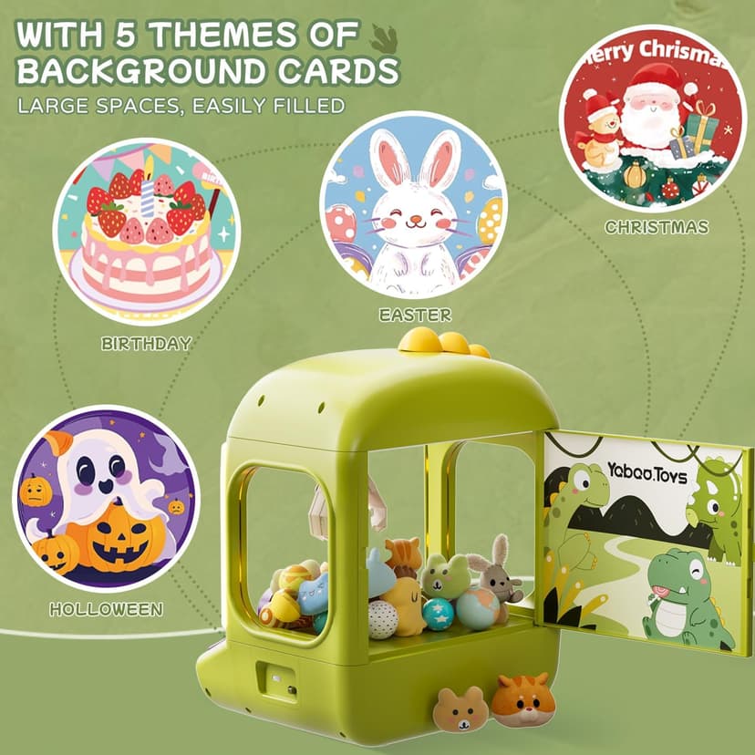 64 PCS Large Claw Machine for Kids Dinosaur,Vending Machine Toys with Sound Lights,Candy and Prize Electronic Dispenser Game Ages 3-4 4-8,Birthday Party Gift for 3 4 5 6 Year Old Boys Girls