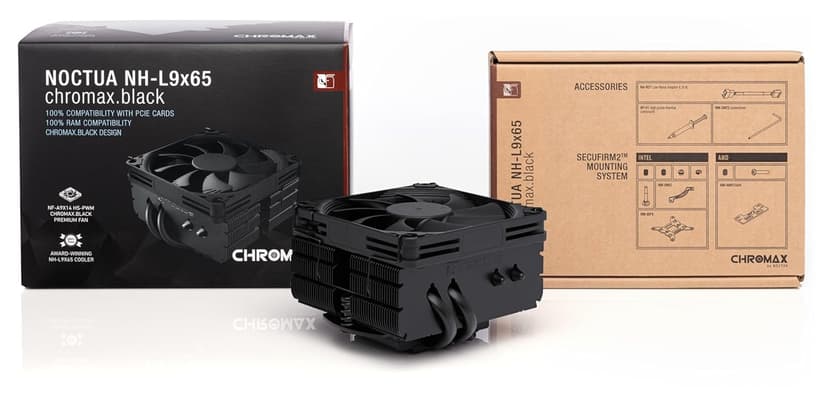 Noctua NH-L9x65 chromax.Black, Premium Low-Profile CPU Cooler (65mm, Black)