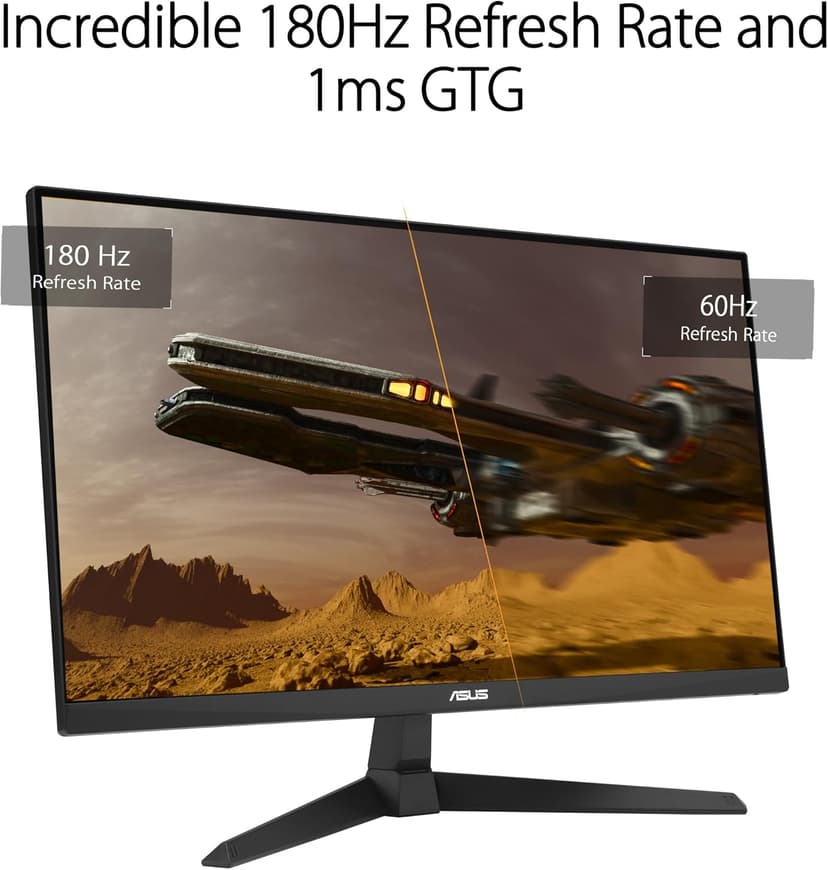 ASUS TUF Gaming 25” (24.5 viewable) 1080P Gaming Monitor (VG259Q3A) – FHD, 180Hz, 1ms, Fast IPS, Extreme Low Motion Blur, FreeSync, Variable Overdrive, Speakers, 99% sRGB, Shadow Boost 3yr Warranty