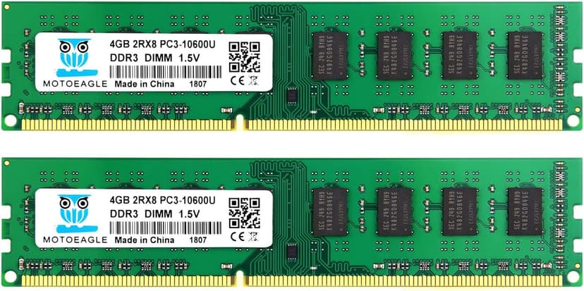 Motoeagle 8GB Kit (2X4GB) 2RX8 PC3-10600U DDR3 1333MHz DIMM RAM 4GB DDR3 10600 PC3 1333 UDIMM CL9 1.5V 240-Pin Desktop Memory